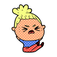 cartoon angry woman