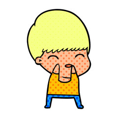 happy cartoon boy