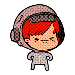 cartoon astronaut woman