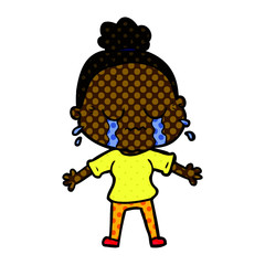 cartoon crying old lady