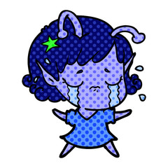 cartoon crying alien girl