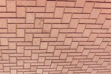 Color picture of tiled red brick pavement, detail Background