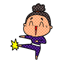 cartoon happy old lady