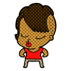 cartoon pretty hipster girl
