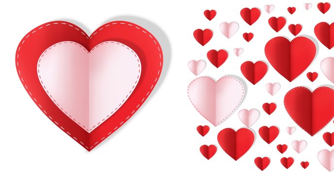 Paper Valentines hearts