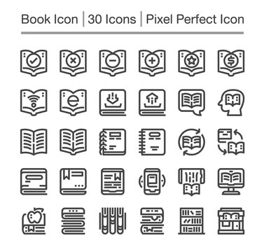 book line icon,editable stroke,pixel perfect icon