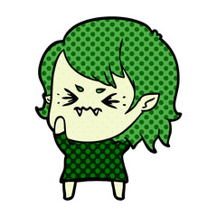 annoyed cartoon vampire girl