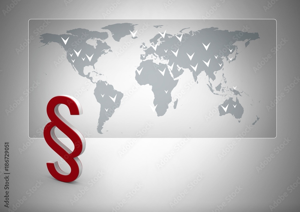 Poster 3d section symbol icon with world map