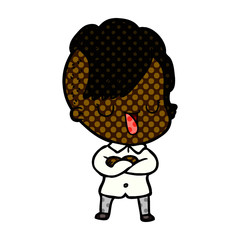 cute cartoon girl with hipster haircut