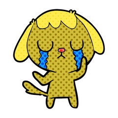 cute cartoon dog crying