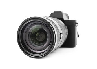 Fototapeta premium Digital photo camera isolated on white.