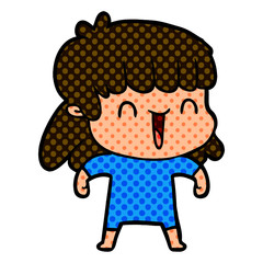 cartoon worried woman