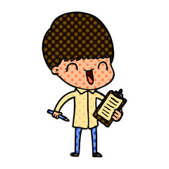 happy cartoon boy