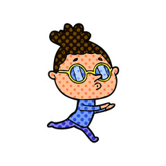 cartoon woman wearing glasses