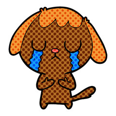 Obraz premium cute cartoon dog crying