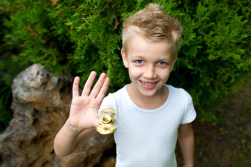 boy with spinner