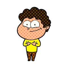 cartoon happy man
