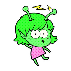 cartoon alien girl