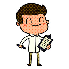 cartoon friendly man