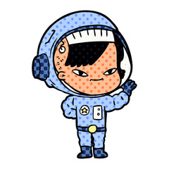 cartoon astronaut woman