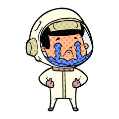 cartoon crying astronaut