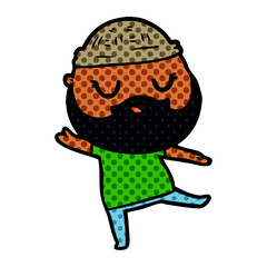 cute cartoon man with beard