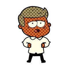 cartoon tired man