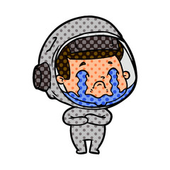 cartoon crying astronaut