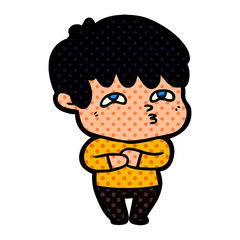cartoon curious man