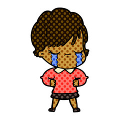 cartoon woman crying