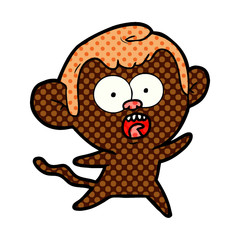 cartoon shocked monkey
