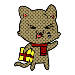 cartoon cat hissing