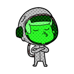 cartoon confident astronaut