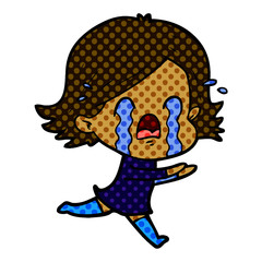Obraz premium cartoon woman crying