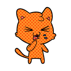 cartoon cat hissing