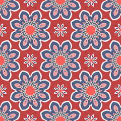 Abstract stylized floral seamless pattern. Hand drawn vector illustration