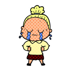 cartoon crying old lady