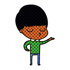 cartoon calm boy
