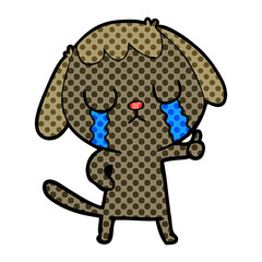 Obraz premium cute cartoon dog crying
