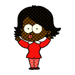 cartoon girl pouting