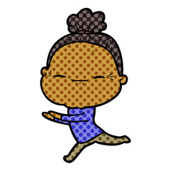 cartoon peaceful old woman