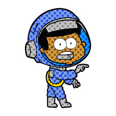 cartoon surprised astronaut