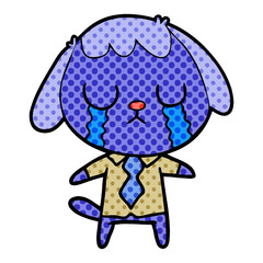 cute cartoon dog crying