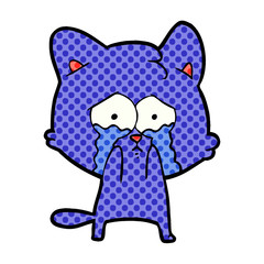 cartoon crying cat