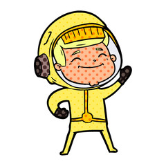 Obraz premium happy cartoon astronaut