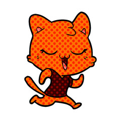 happy cartoon cat