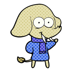 happy cartoon elephant