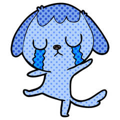cute cartoon dog crying