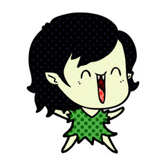 cute cartoon happy vampire girl