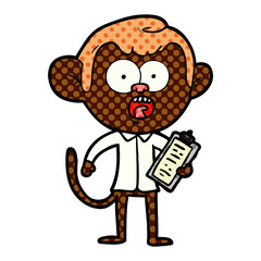 cartoon shocked monkey